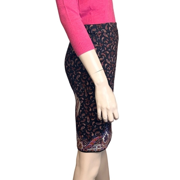 J. Crew The Pencil Skirt Cotton Bold Paisley Print Versatile Colourful Mini - Picture 7 of 12